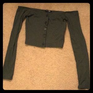 Talk that talk off the shoulder crop top